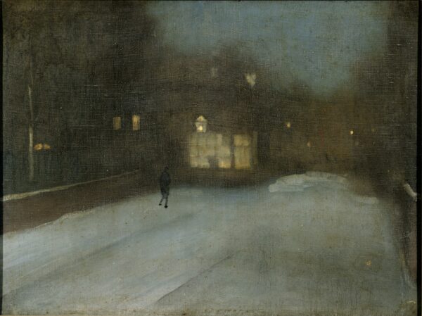 Nocturne in Grey and Gold: Chelsea Snow - by James Abbott McNeill Whistler