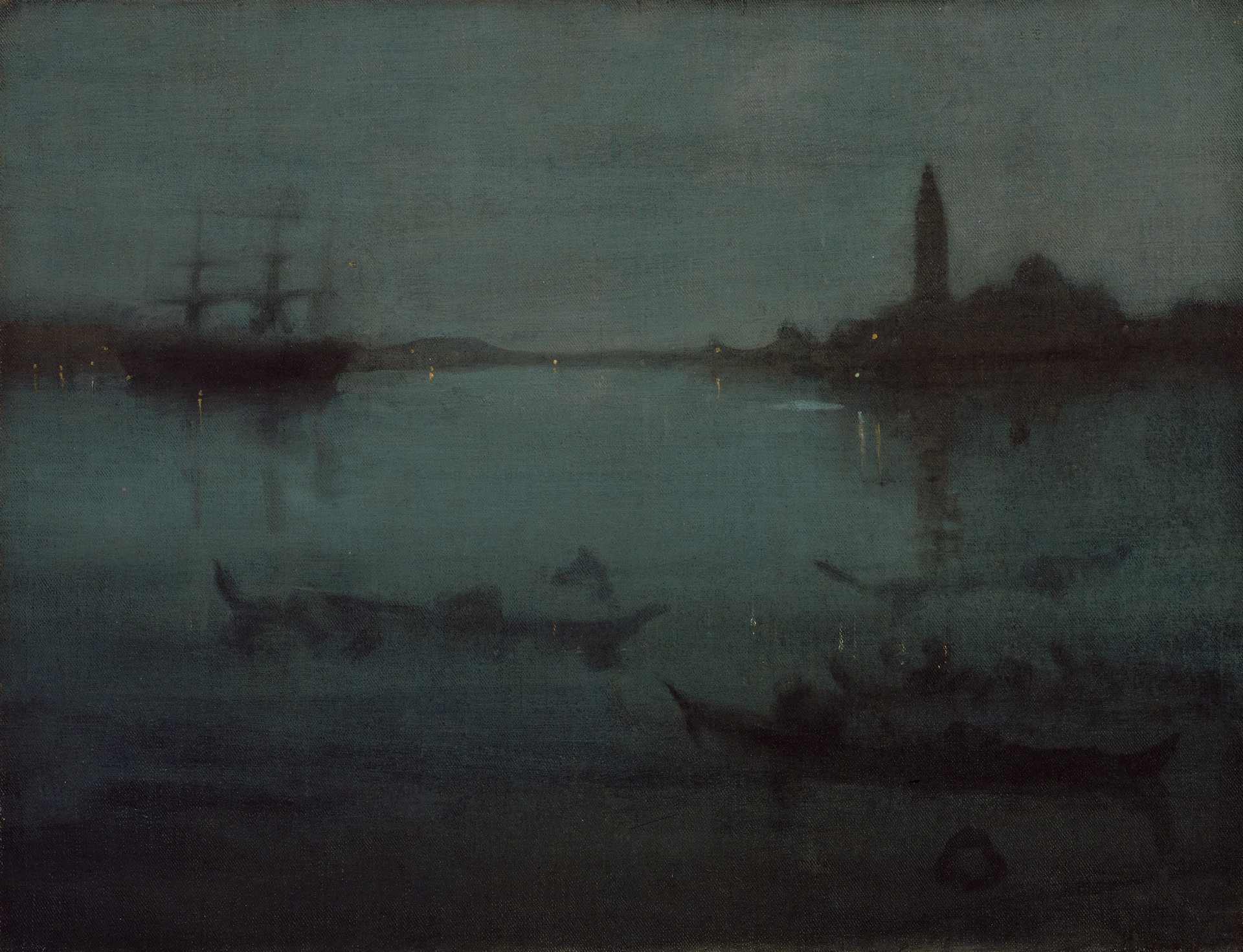 Nocturne in Blue and Silver: The Lagoon, Venice - by James Abbott McNeill Whistler