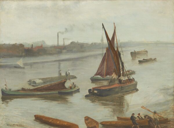 Grey and Silver: Old Battersea Reach - by James Abbott McNeill Whistler