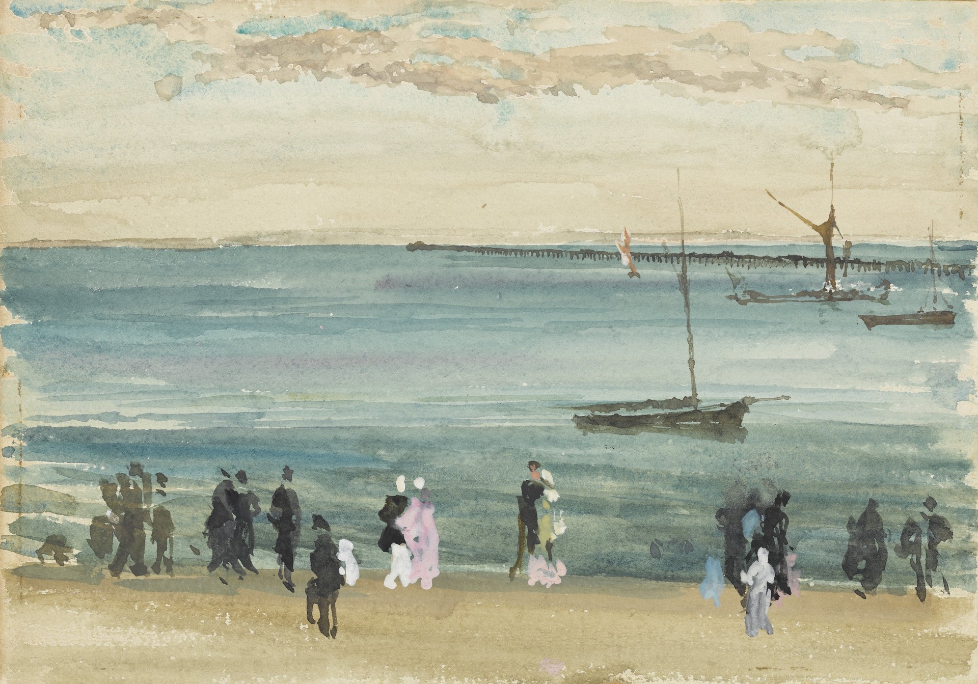 Southend Pier - by James Abbott McNeill Whistler