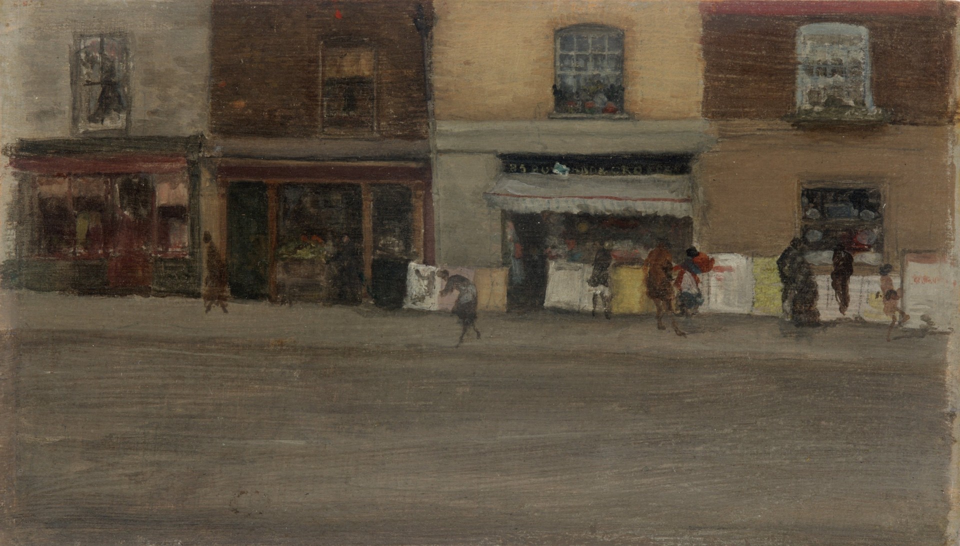 Chelsea Shops - by James Abbott McNeill Whistler