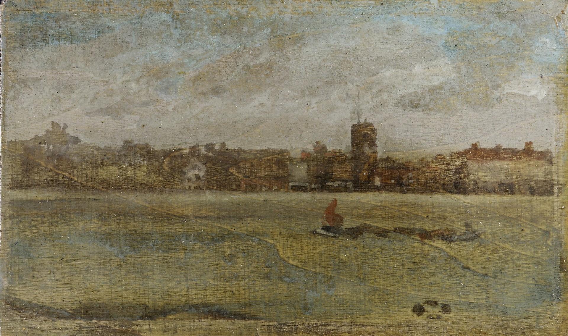 Harmony in Brown and Gold: Old Chelsea Church - by James Abbott McNeill Whistler