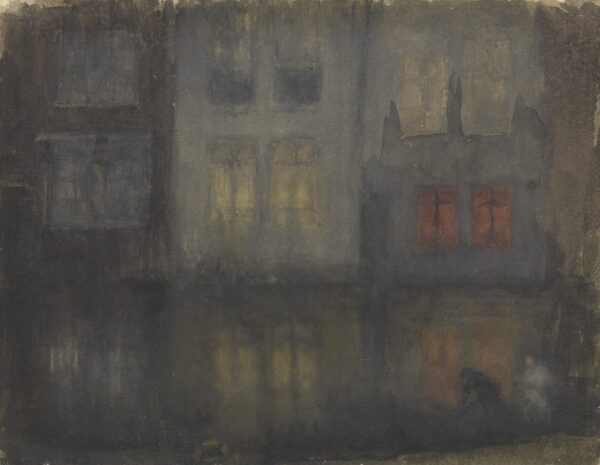 Nocturne: Black and Red - Back Canal, Holland - by James Abbott McNeill Whistler