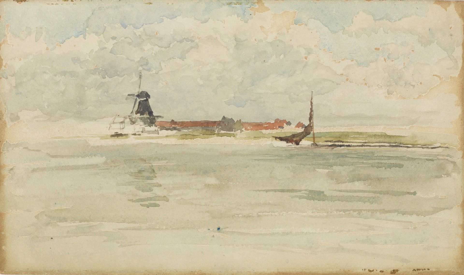A Little Red Note: Dordrecht - by James Abbott McNeill Whistler