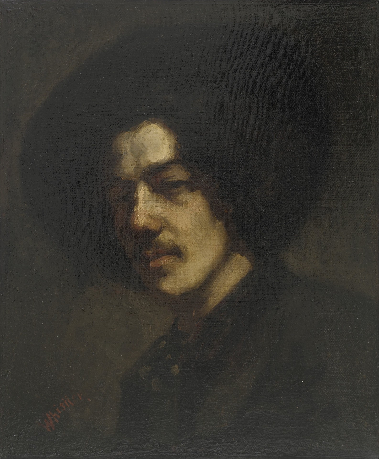 Portrait of Whistler with a Hat - by James Abbott McNeill Whistler