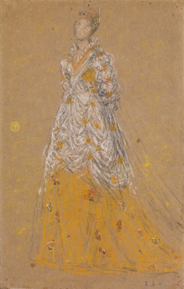 Study for 'Symphony in Flesh-colour and pink: Mrs F. R. Leyland' - by James Abbott McNeill Whistler