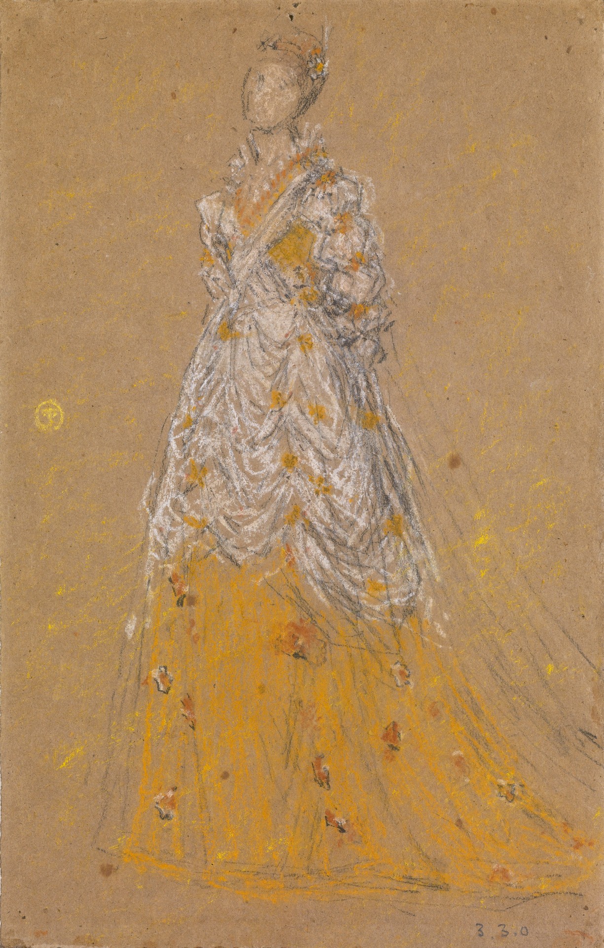 Study for 'Symphony in Flesh-colour and pink: Mrs F. R. Leyland' - by James Abbott McNeill Whistler
