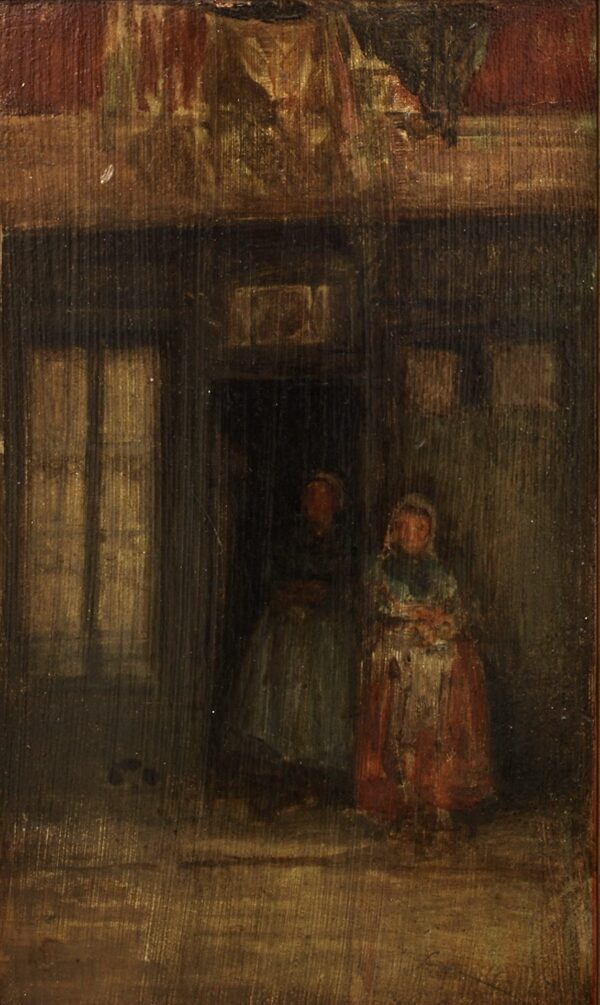 Gold and Orange: The Neighbors - by James Abbott McNeill Whistler