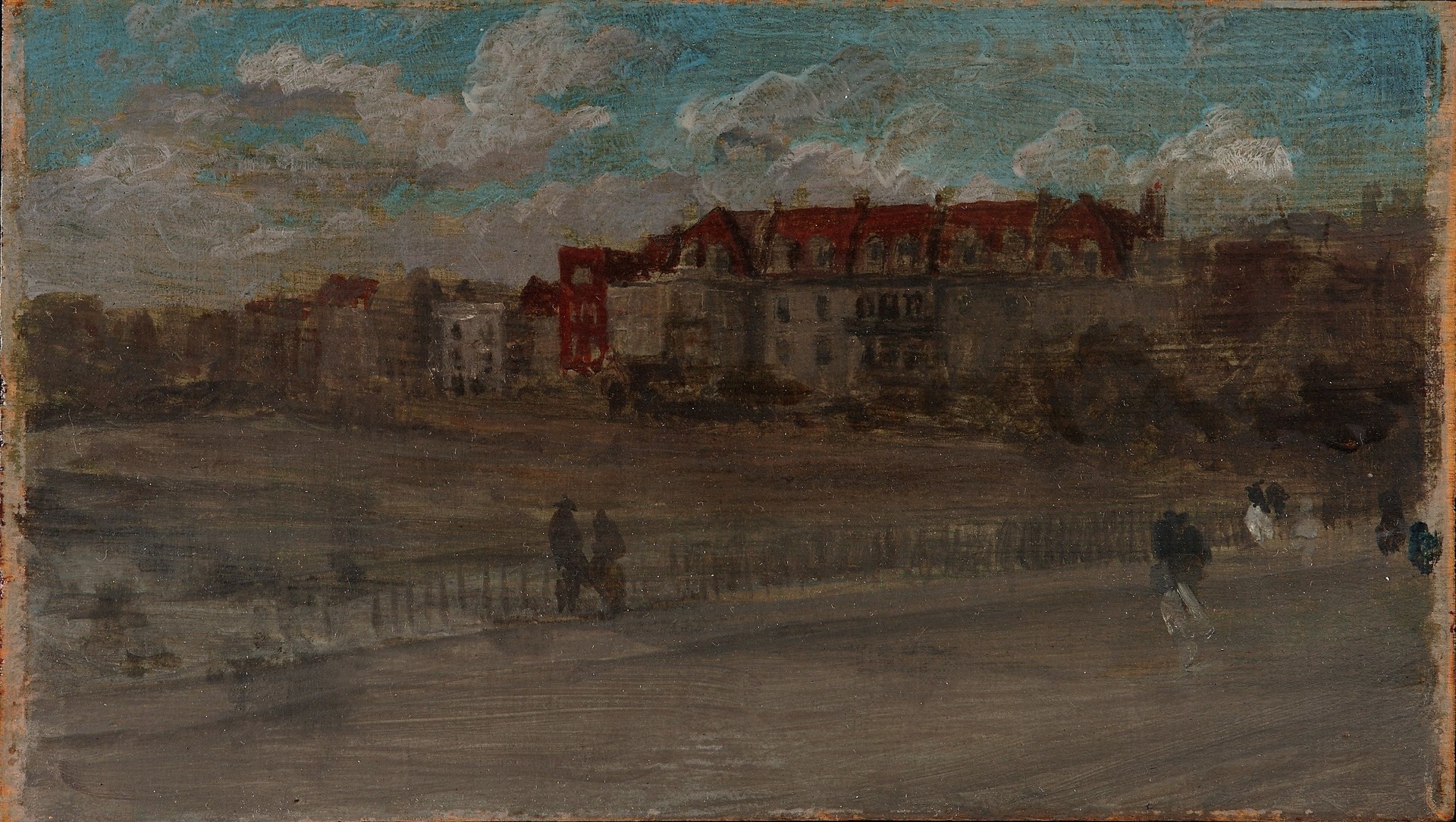 Red and Blue: Lindsey Houses - by James Abbott McNeill Whistler
