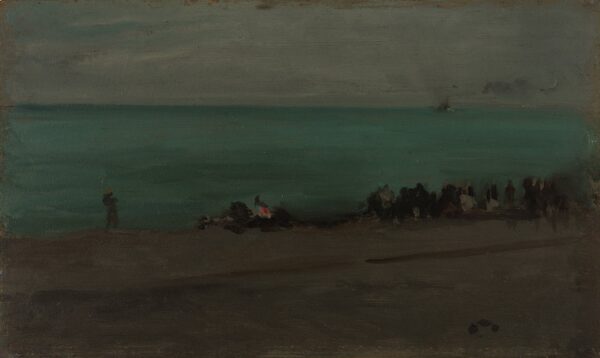Blue and Silver - Boat Entering Pourville - by James Abbott McNeill Whistler