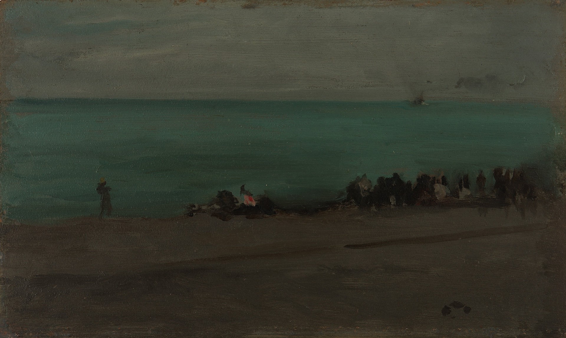 Blue and Silver - Boat Entering Pourville - by James Abbott McNeill Whistler