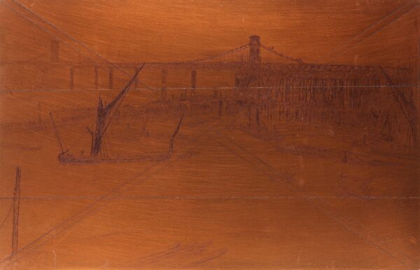 Etching plate: Old Hungerford Bridge - James Abbott McNeill Whistler