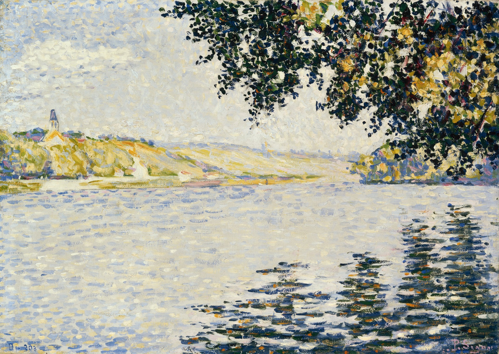 View of the Seine at Herblay - by Paul Signac