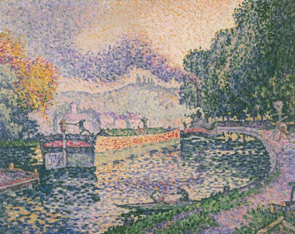 The Tugboat, Canal in Samois - by Paul Signac