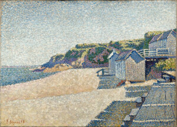 Portrieux, The Bathing Cabins, Opus 185 (Beach of the Countess) - by Paul Signac