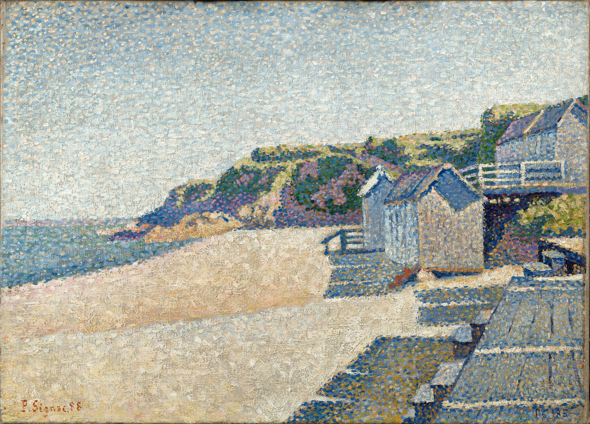 Portrieux, The Bathing Cabins, Opus 185 (Beach of the Countess) - by Paul Signac
