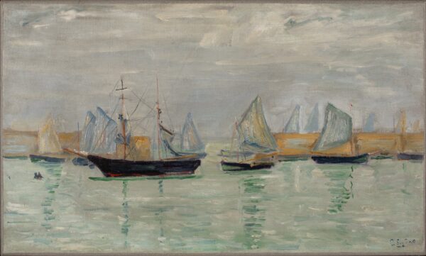 Study of Port-en-Bessin (Study no. 5, the Outer Harbour) - by Paul Signac