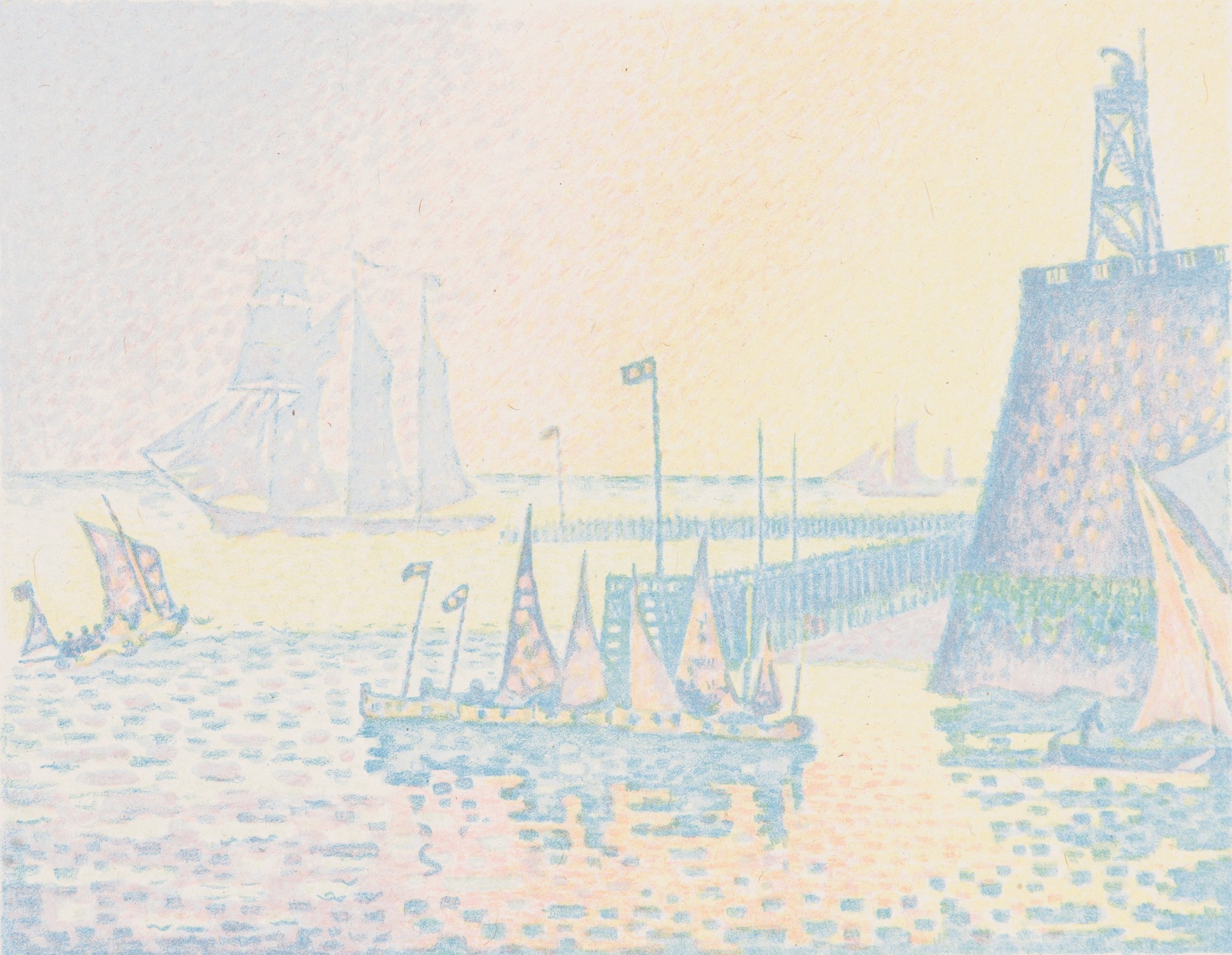 Le Soir La Jettee de Flessingue - by Paul Signac