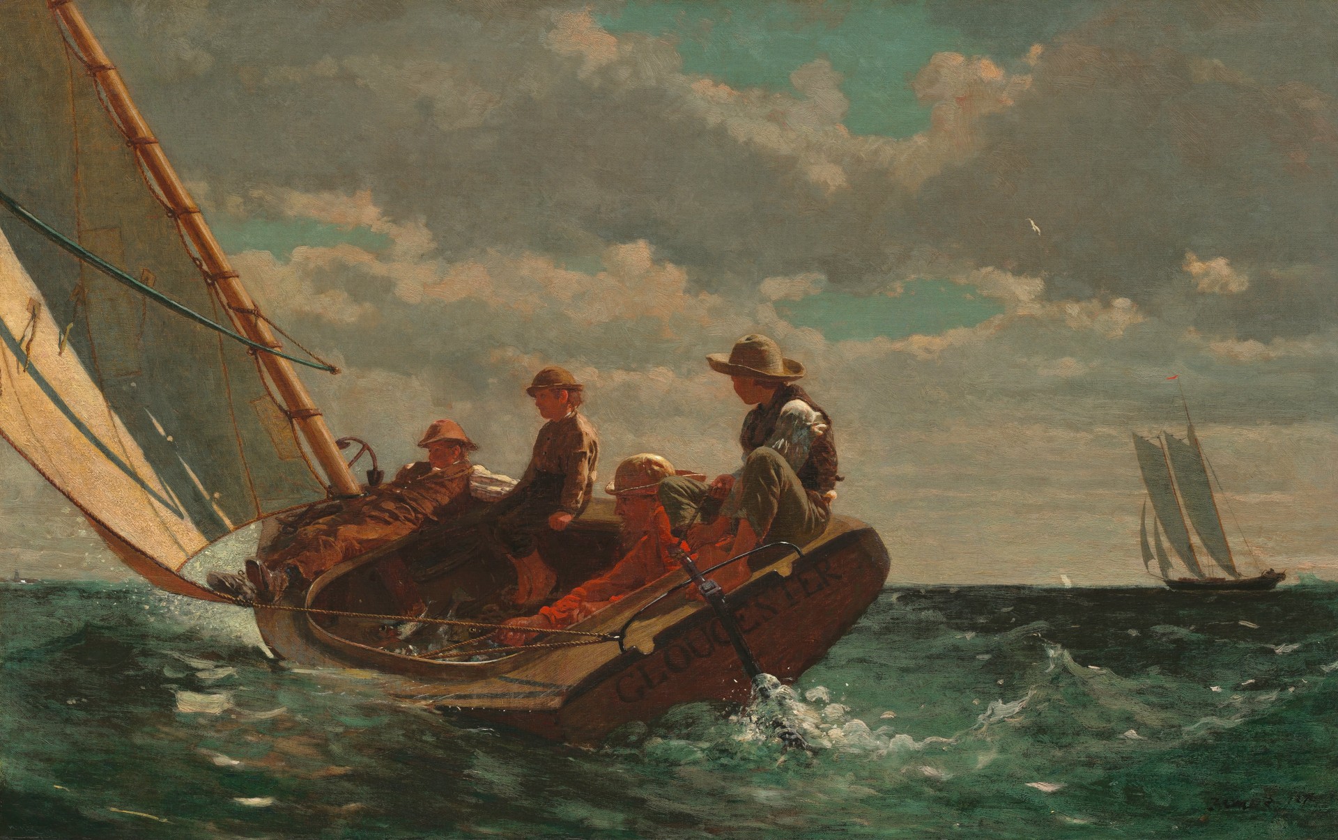 Breezing Up (A Fair Wind) - by Winslow Homer