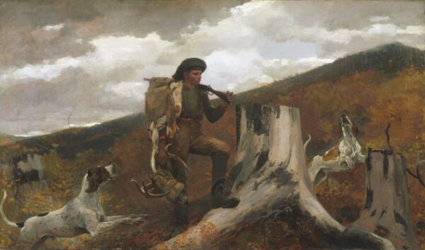 A Huntsman and Dogs - by Winslow Homer