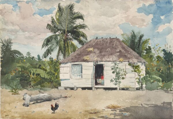 Native Huts, Nassau - by Winslow Homer