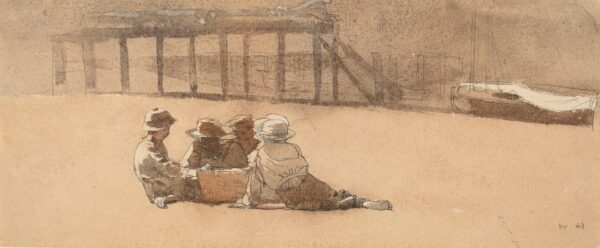 Four Boys on a Beach - by Winslow Homer