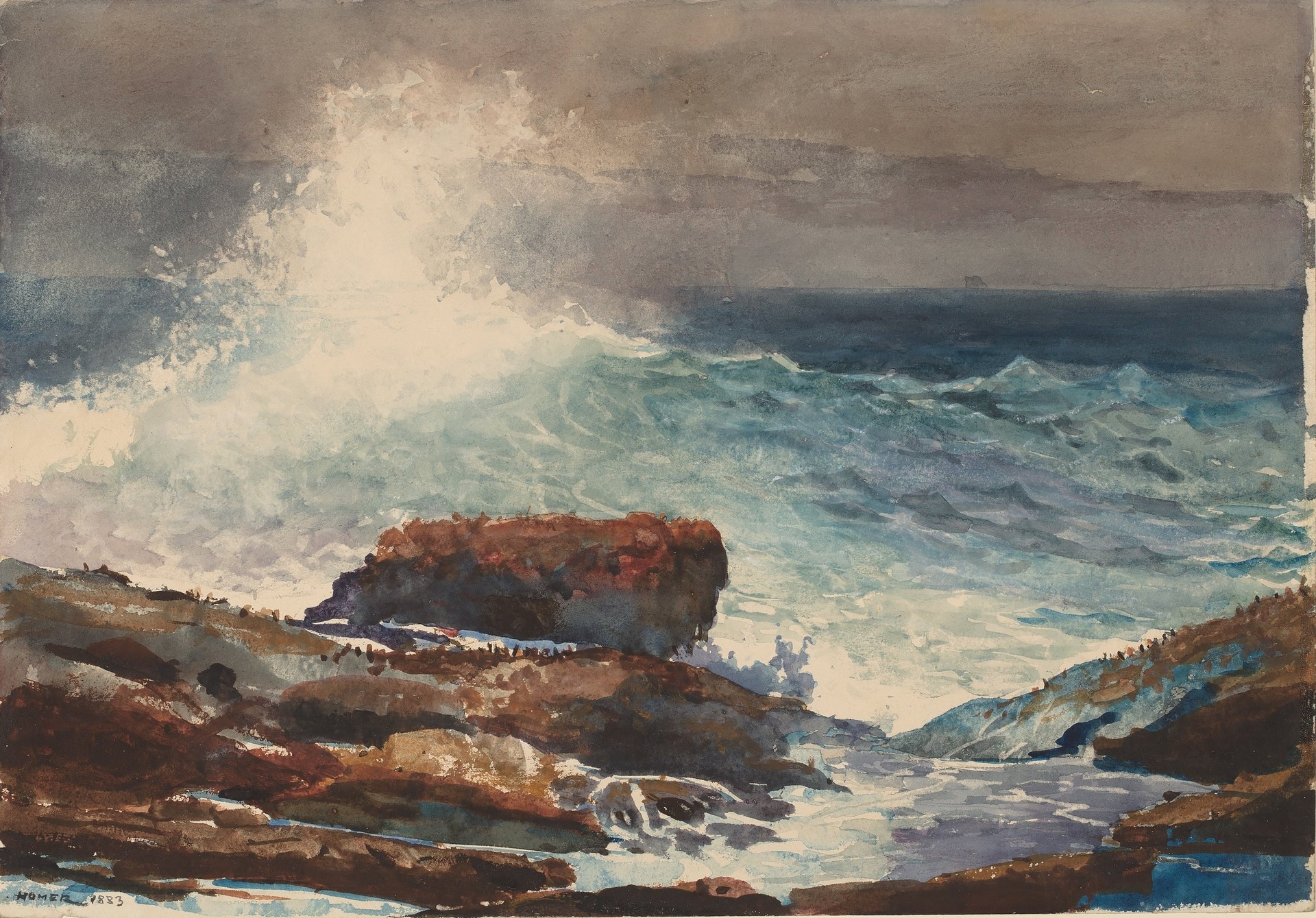 Incoming Tide, Scarboro, Maine - by Winslow Homer