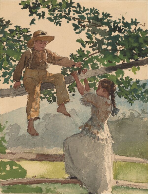 On the Fence - by Winslow Homer
