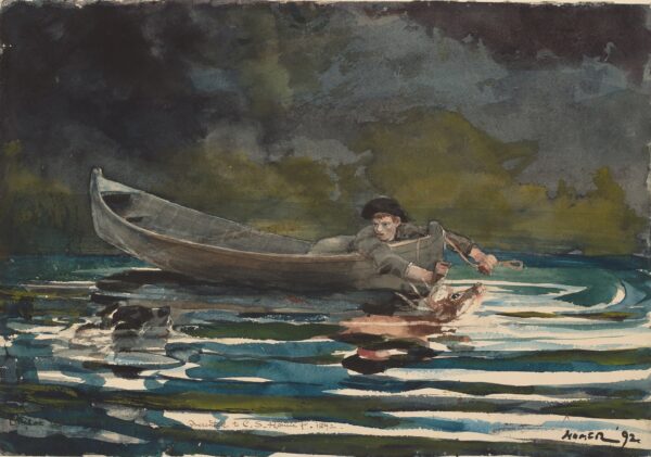 Sketch for "Hound and Hunter" - by Winslow Homer