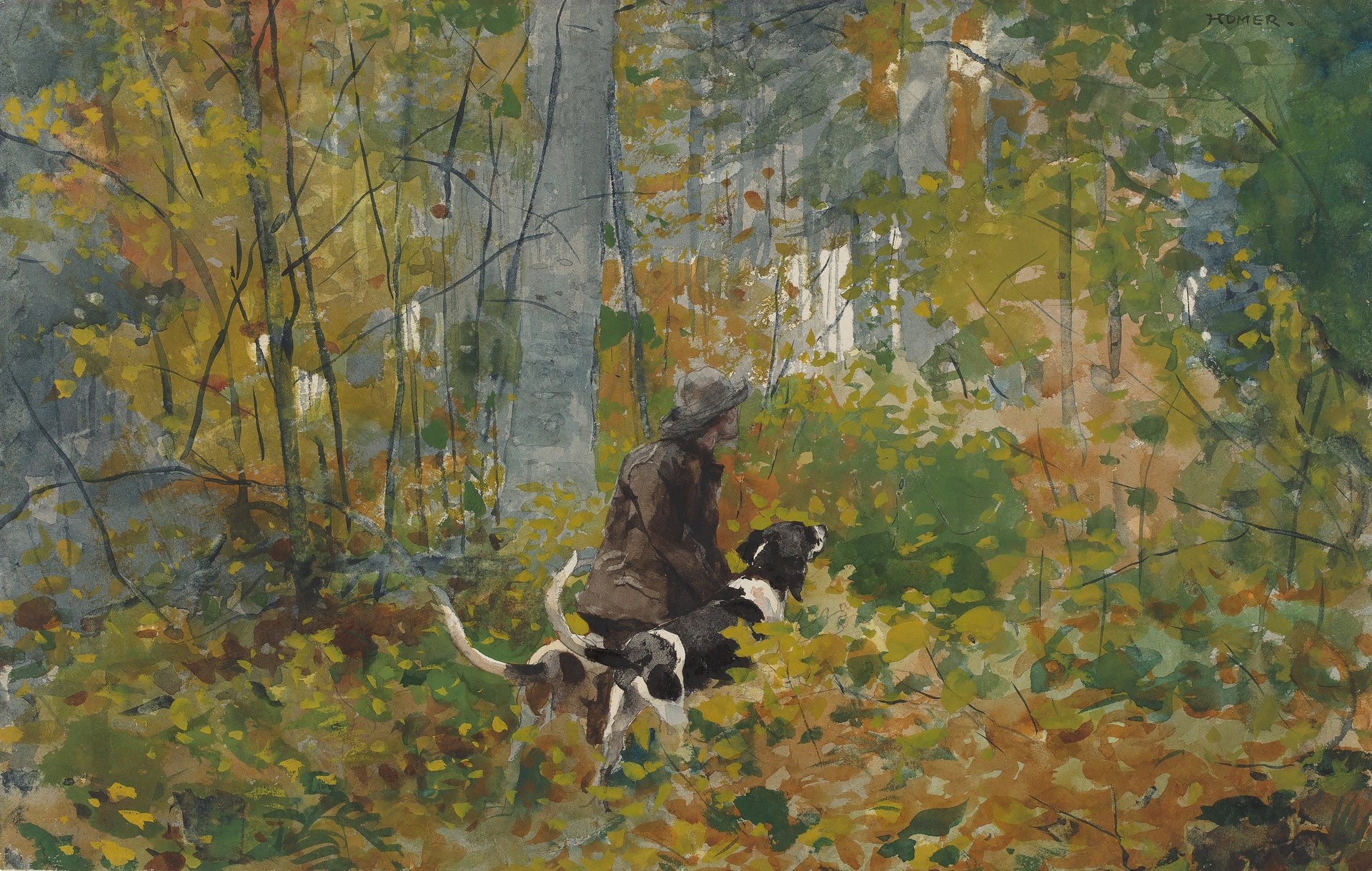 On the Trail - by Winslow Homer