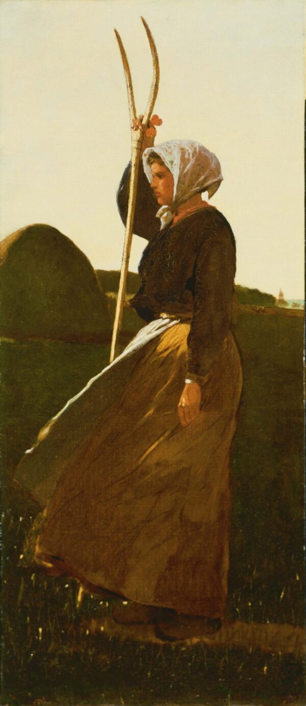 Girl with Pitchfork - by Winslow Homer