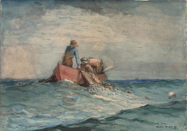 Hauling in the Nets - by Winslow Homer