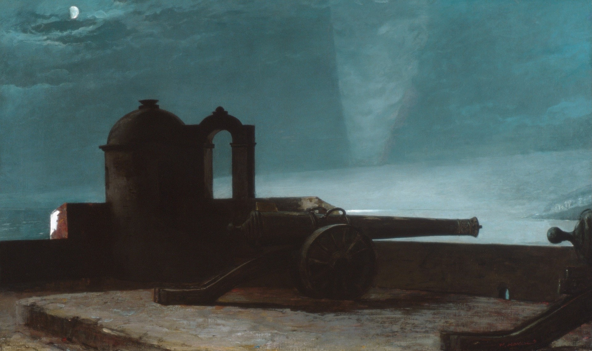 Searchlight on Harbor Entrance, Santiago de Cuba - by Winslow Homer