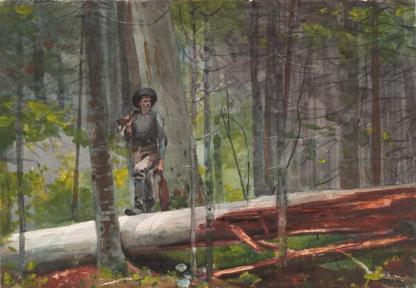 Hunter in the Adirondacks - by Winslow Homer