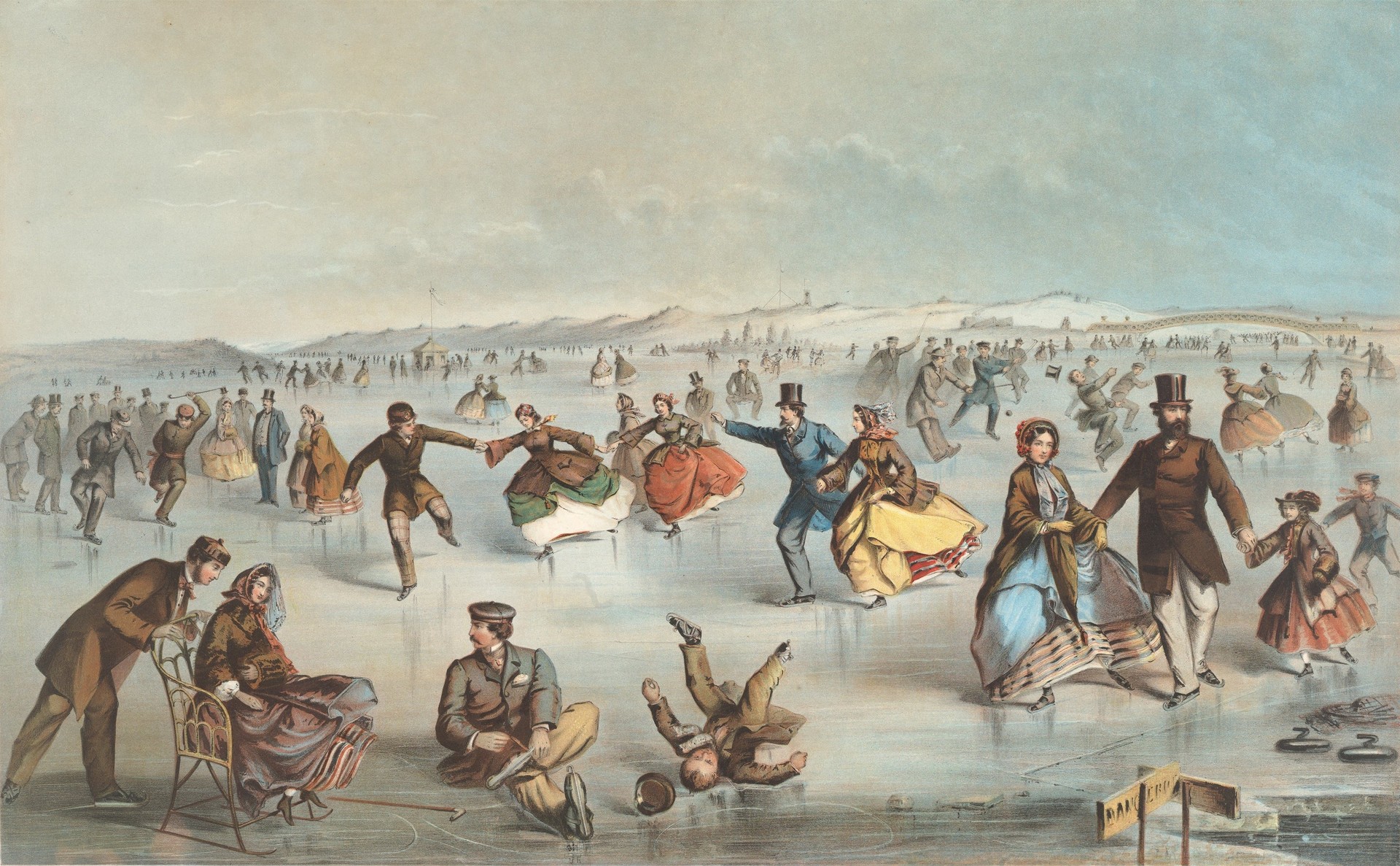 Skating in Central Park, New York - by Winslow Homer