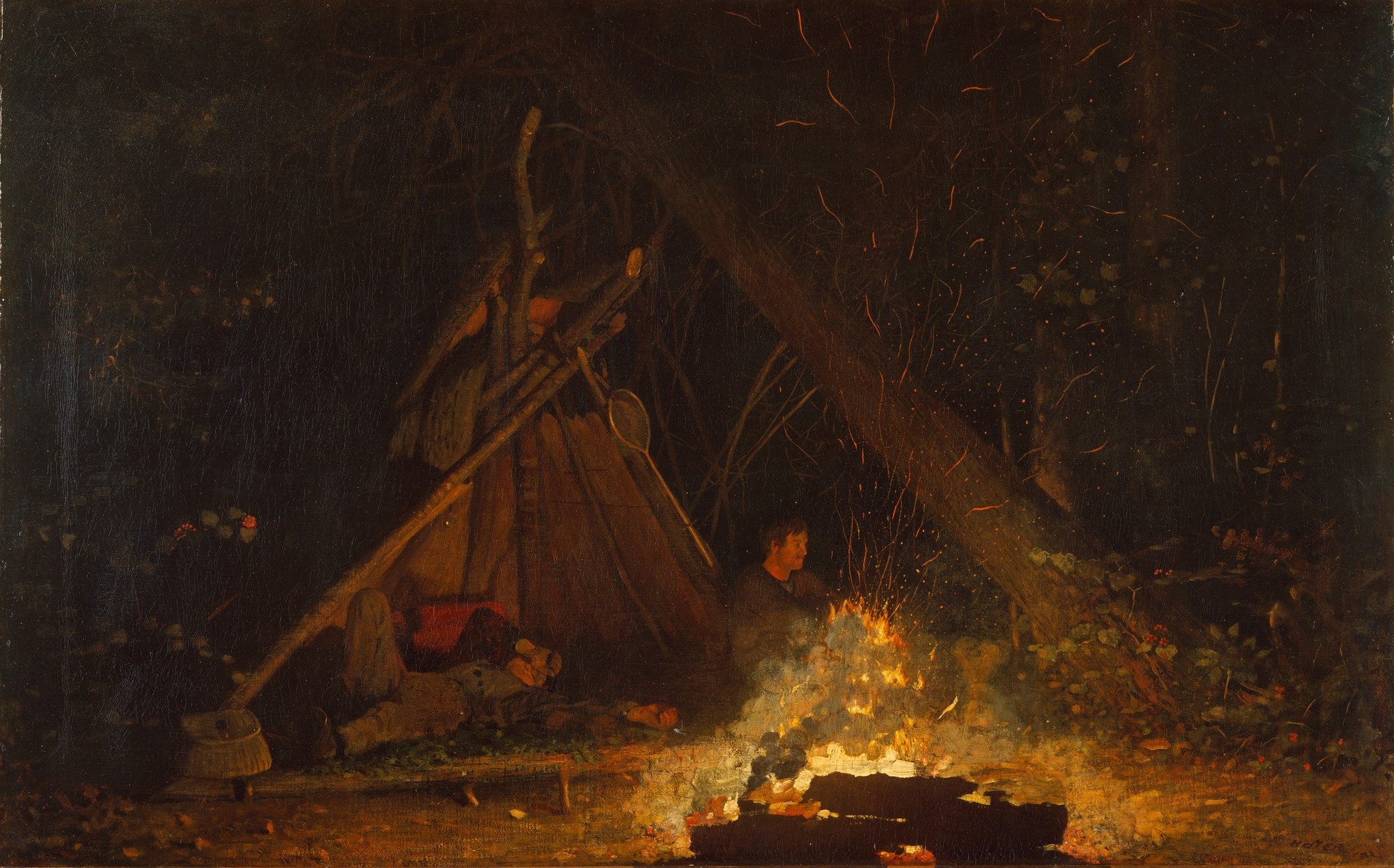 Camp Fire - by Winslow Homer
