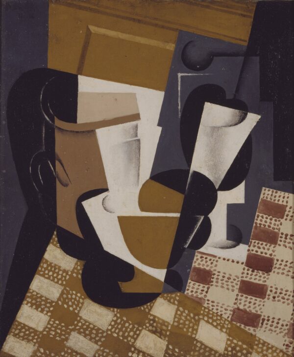 Wine Jug and Glass - by Juan Gris