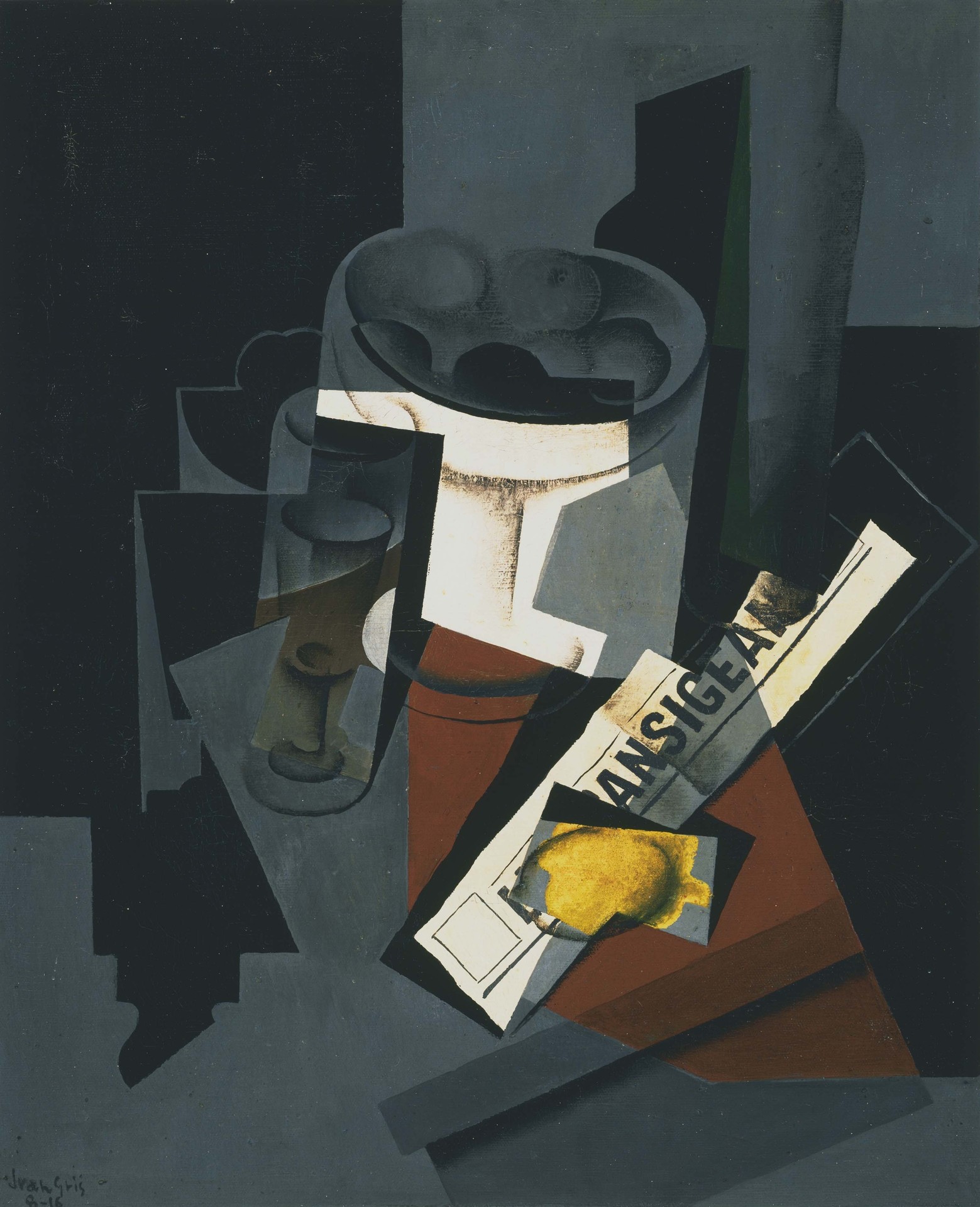 Still Life with Newspaper - by Juan Gris