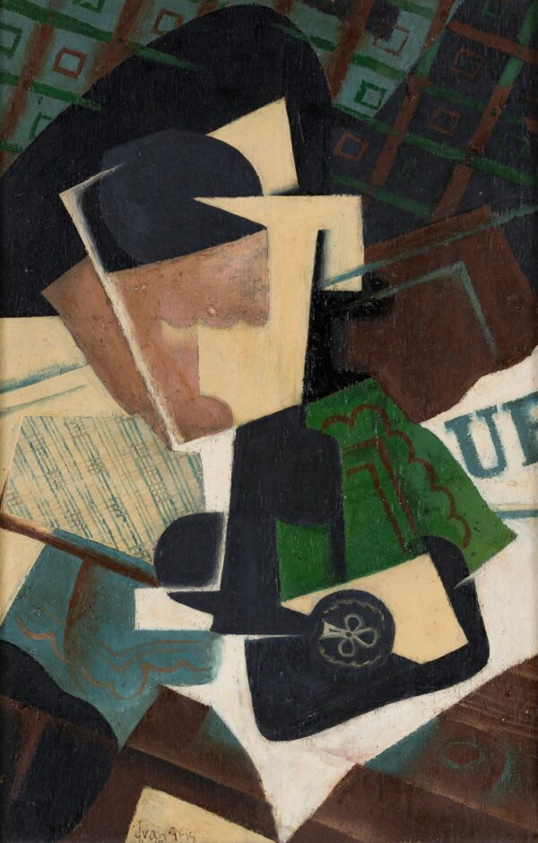 Glass and Ace of Clubs - by Juan Gris