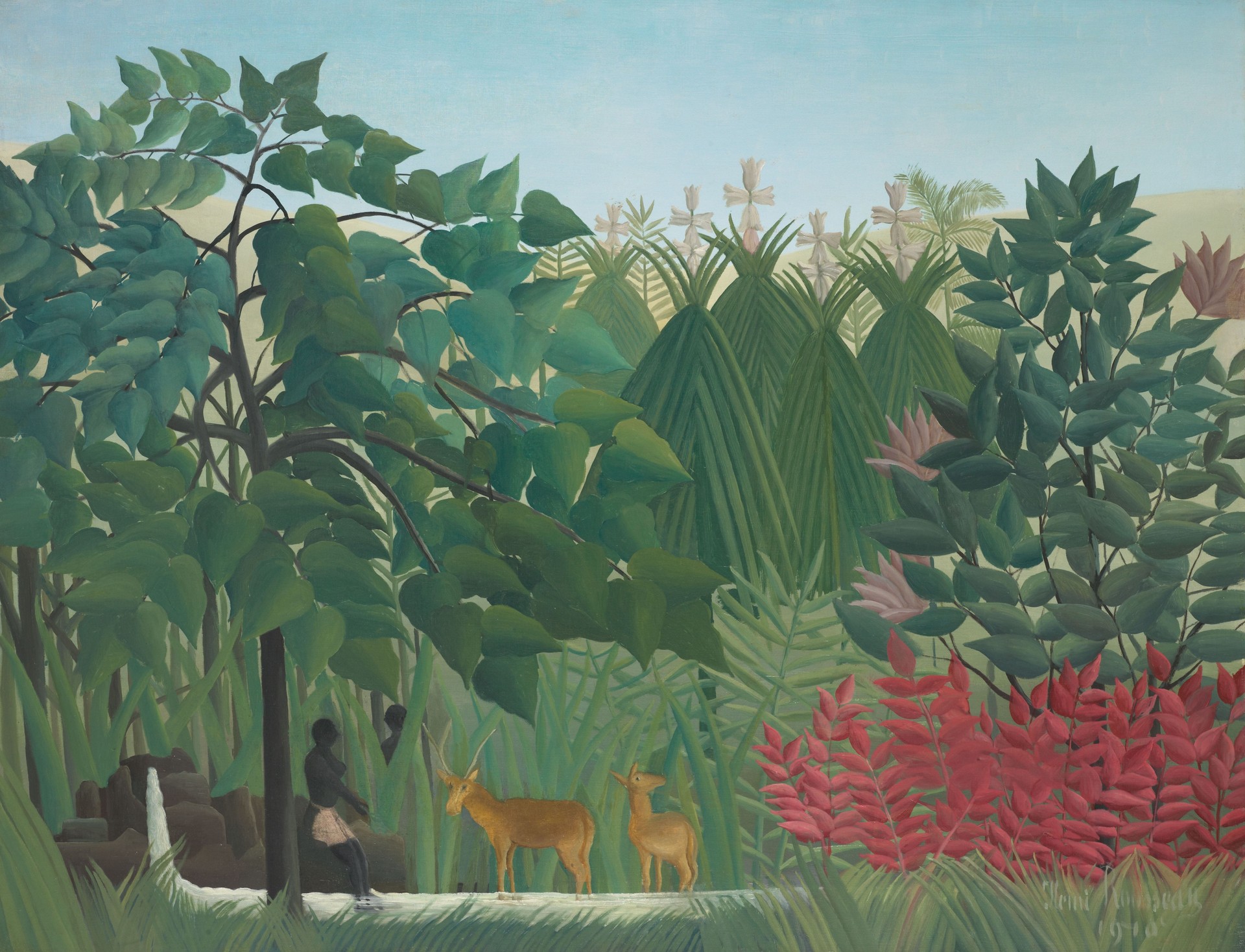 The Waterfall - by Henri Rousseau