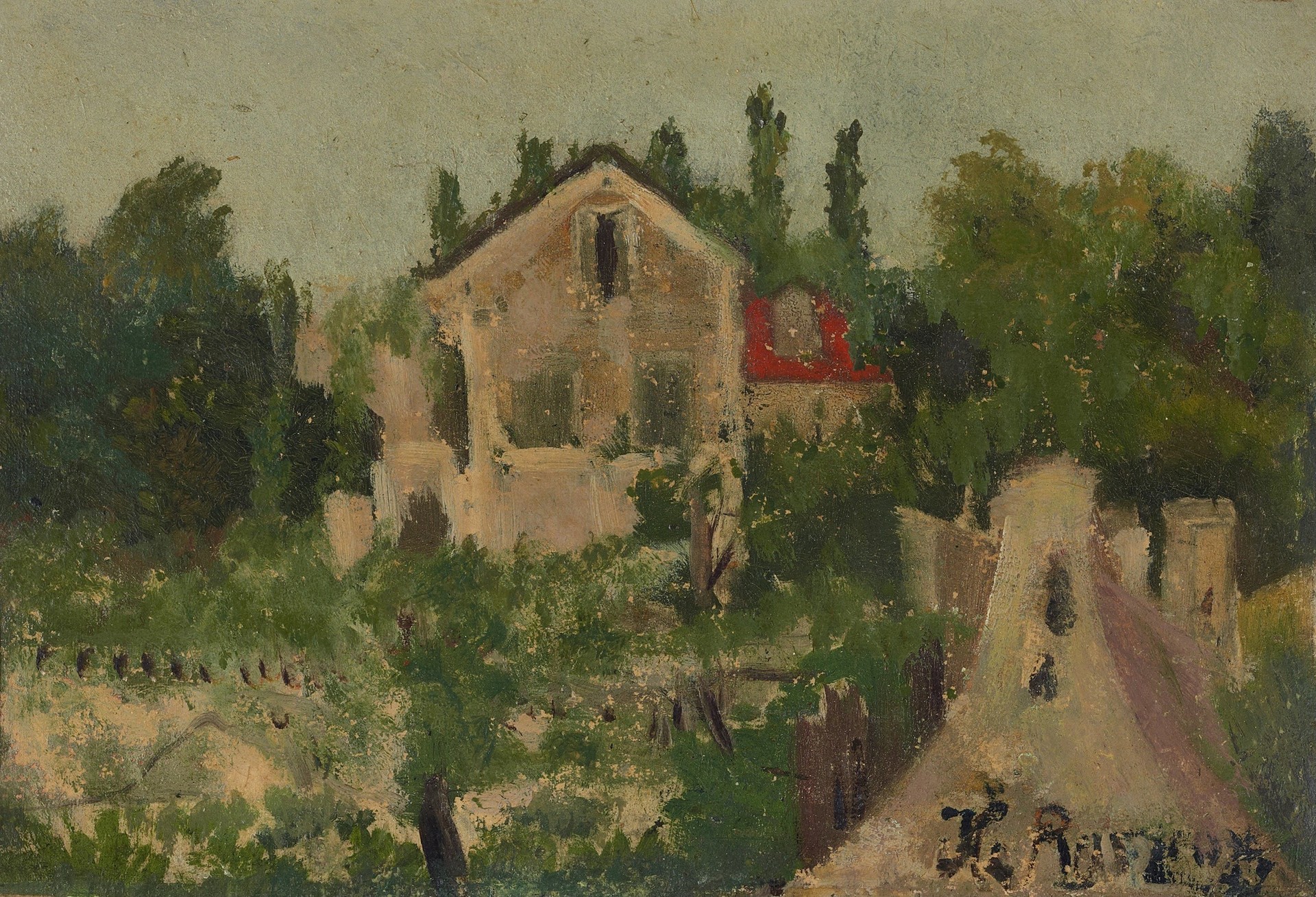 Etude pour: Maison de campagne à St-Cloud - Henri Rousseau