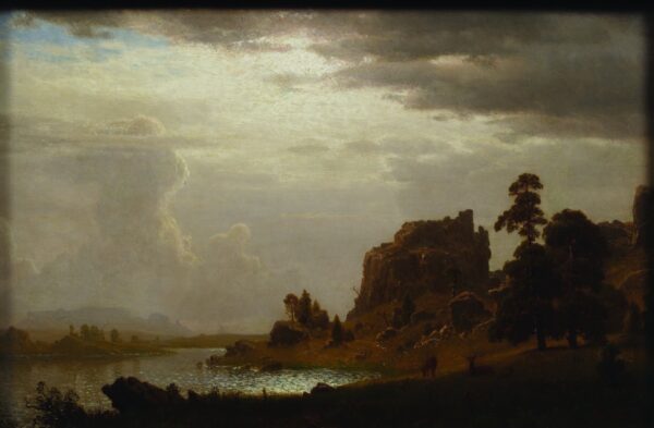 On the Sweetwater Near the Devil's Gate - by Albert Bierstadt