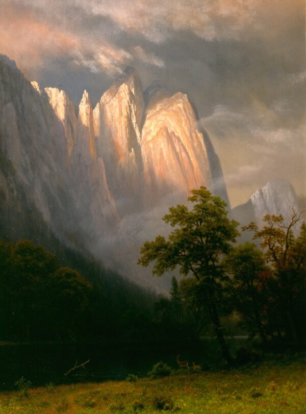 Cathedral Rock, Yosemite - by Albert Bierstadt