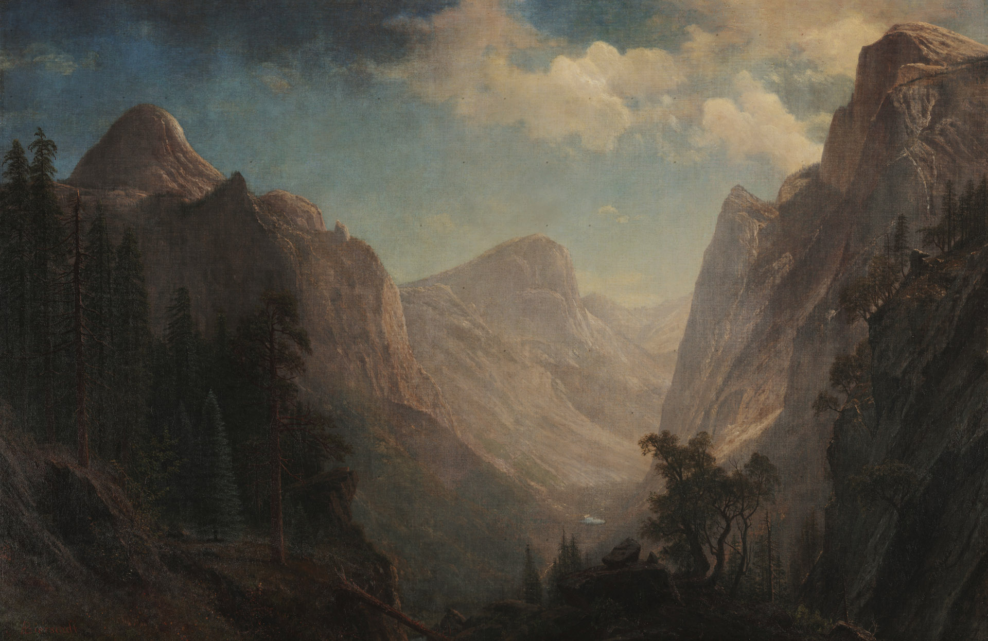 View in the Yosemite Valley - by Albert Bierstadt