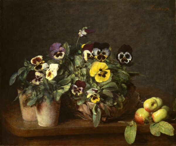 Still Life with Pansies - by Henri Fantin-Latour