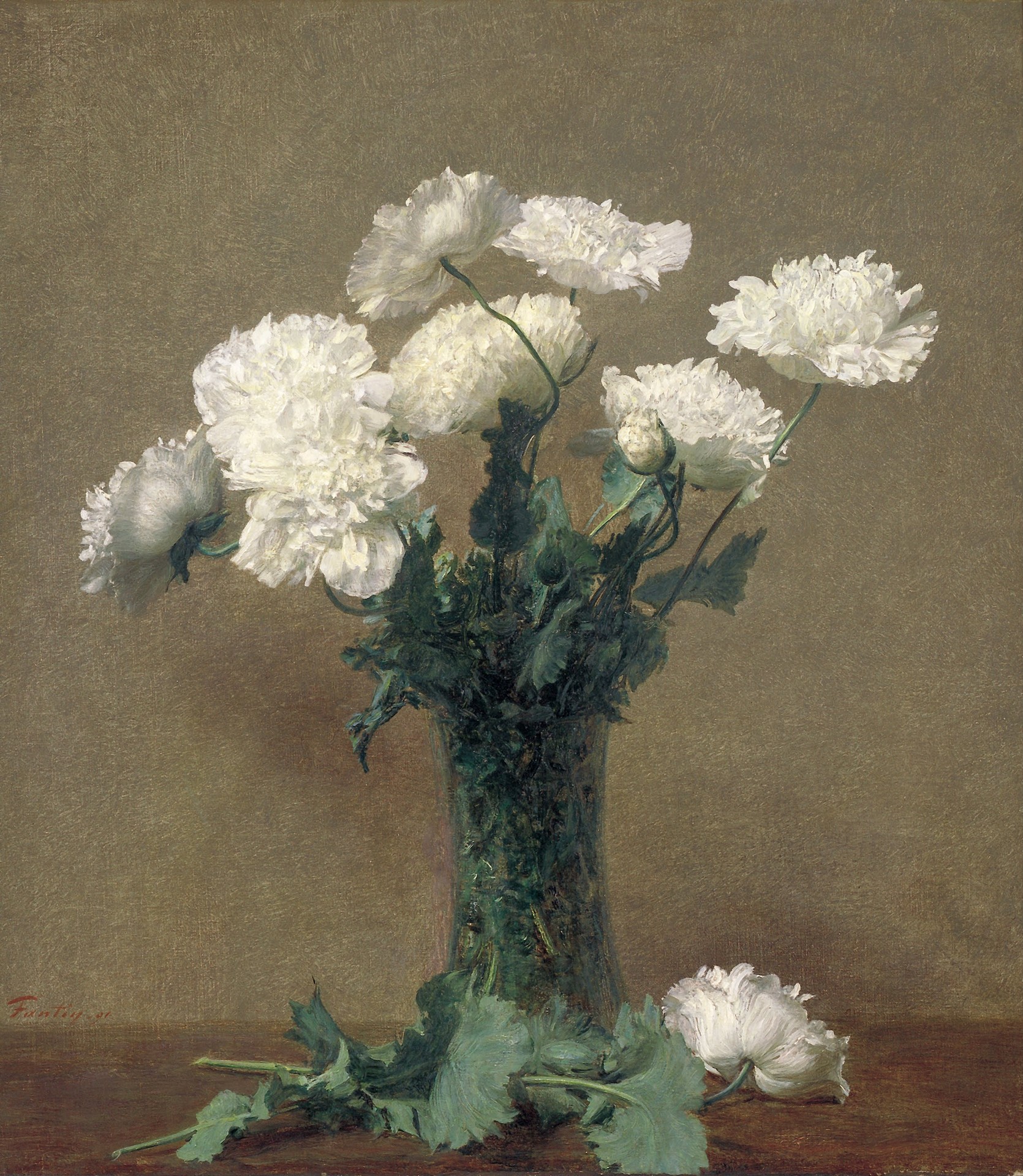 Poppies - by Henri Fantin-Latour