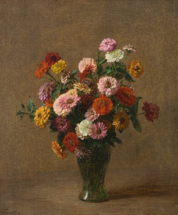 Zinnias - by Henri Fantin-Latour