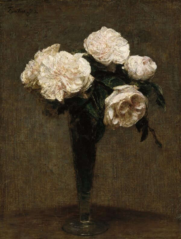 Roses in a Vase - by Henri Fantin-Latour