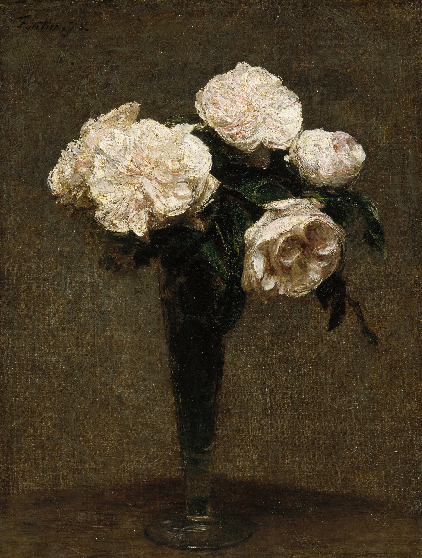 Roses in a Vase - by Henri Fantin-Latour