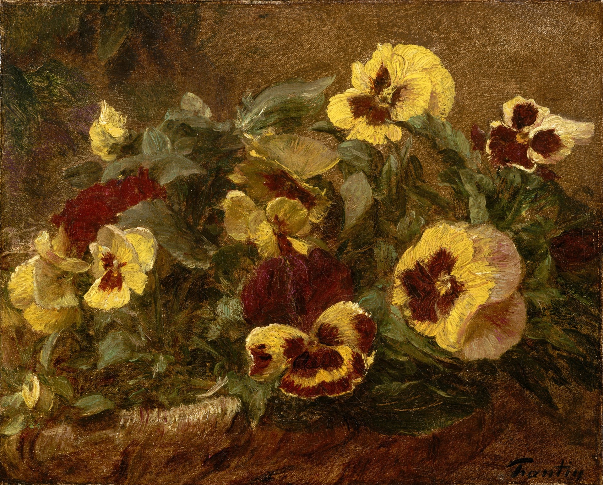 Pansies - by Henri Fantin-Latour